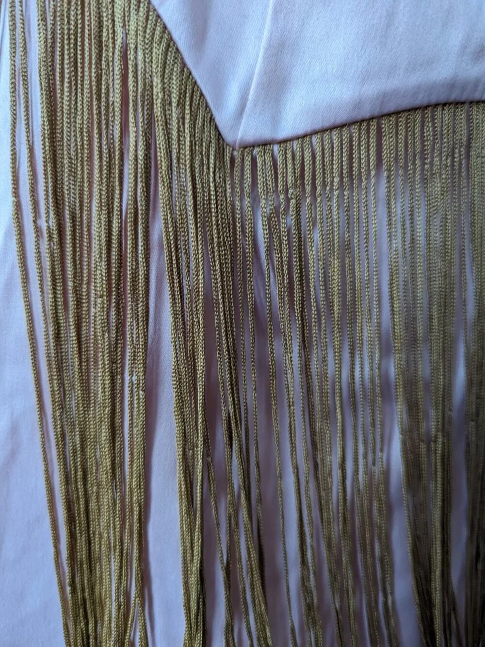 Embellished Pink Gold Fringe Slip Dress Burning Man Performer | Current Mood XS